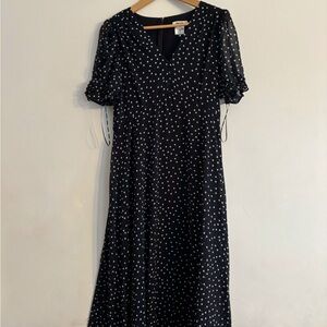 New DKNY Polka Dot Midi Dress